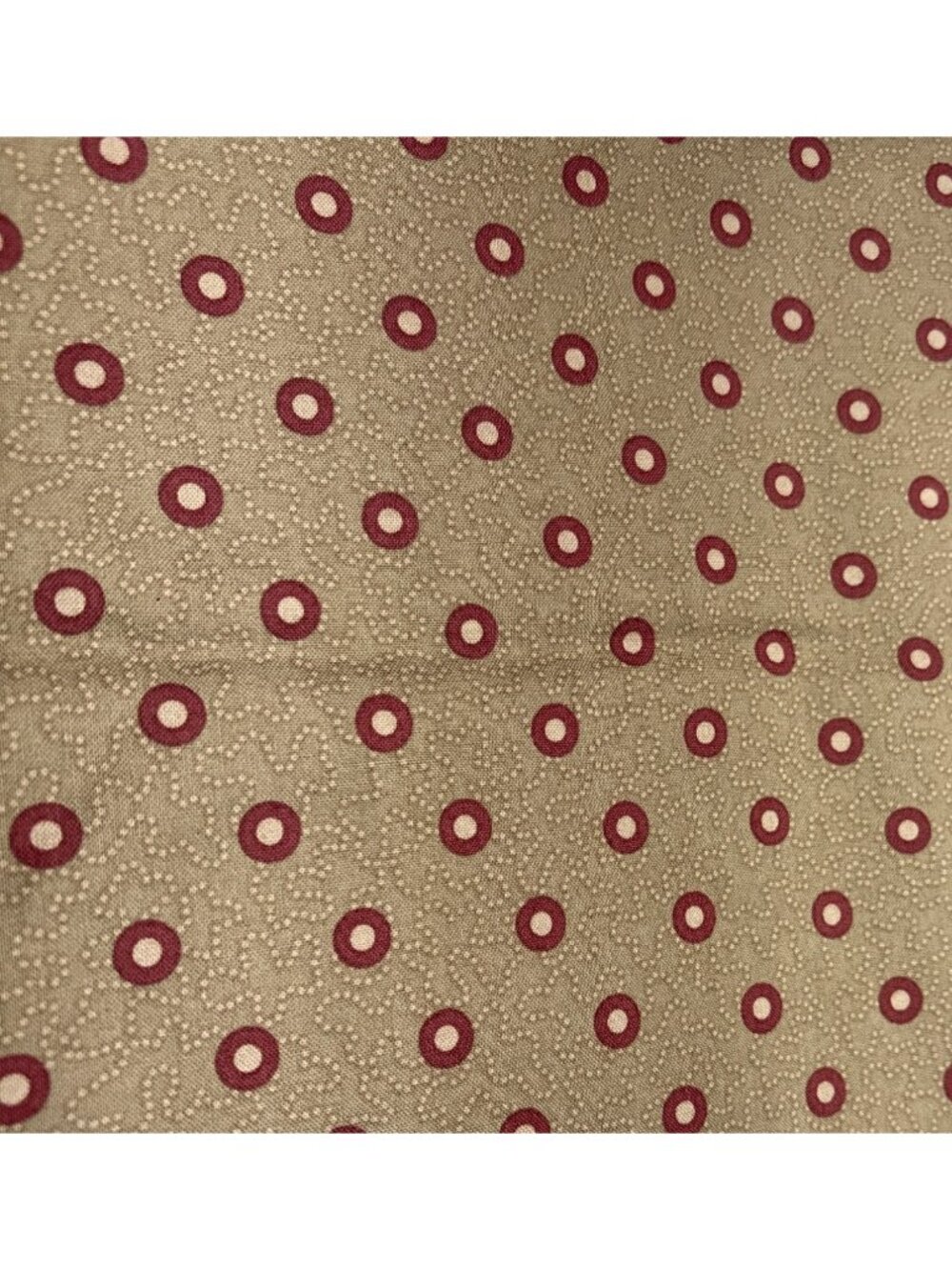 Marcus Fabrics 18" x 44" Cotton Fabric Circle Print Tan & Red Pattern Quilt Sewi